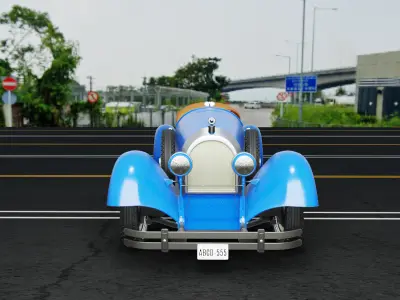 Stylized Classic Car Free Game Asset Free low-poly 3D model