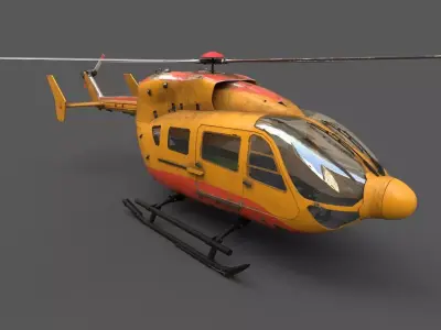 EC145 Helicopter Low-poly 3D model