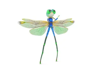 Vibrant Dragonfly model pack Low-poly 3D model