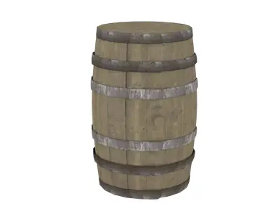 Barrel wooden Free low-poly 3D model 2