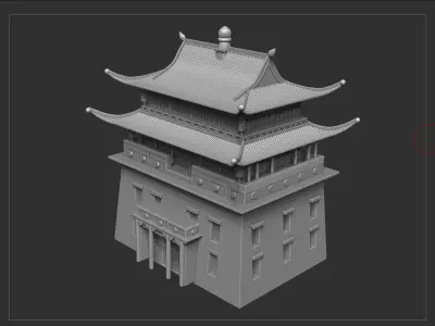 Gandan Monastery - Mongolia 3D model