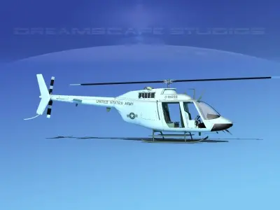 Bell OH-58B US Army 4 3D model