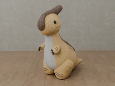 Dinosaur Plush Toy - Parasaurolophus Low-poly 3D model
