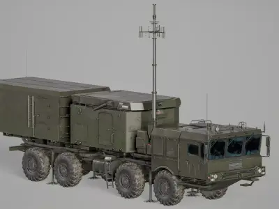 Multi Functional Radar 92n2e for S 400  Low-poly 3D model