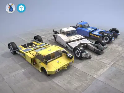 Towbarless Aircraft Tractors LTD TPX-200-S  Three liverys  Low-poly 3D model