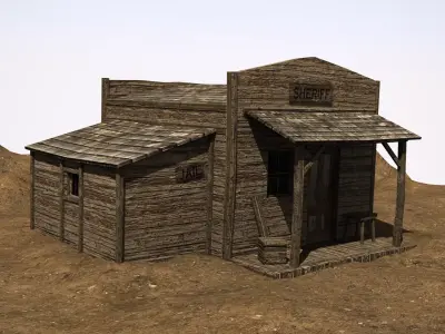 Western sheriffs office Low-poly 3D model