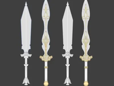 Fire and Ice swords 3D model