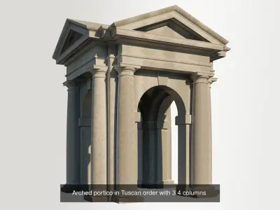 gazebo Arched portico in Tuscan orde on Vignola 3D Model Collection
