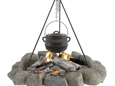 Bonfire and bowler 3D model