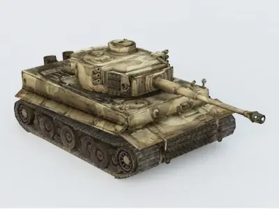 Tiger Tank Low-poly 3D model