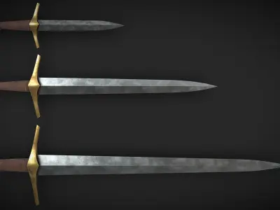 Dagger  Short sword and Longsword Low-poly 3D model