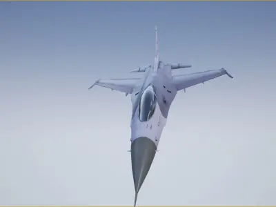 Animated Jet fighter f-16 falcon low poly Low-poly 3D model