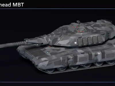 Scifi Spearhead MBT Low-poly 3D model