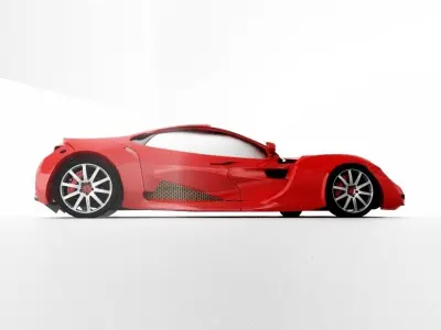 Pixel sports car Free low-poly 3D model