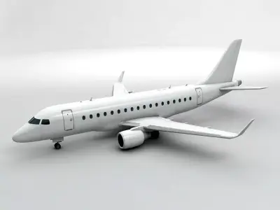 Embraer ERJ 170 - Generic White Low-poly 3D model