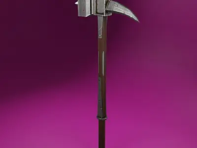 Hammer PBR low poly game ready axe Low-poly 3D model