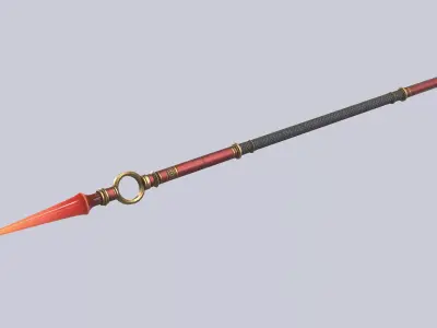 Fire spear Low-poly 3D model purchase