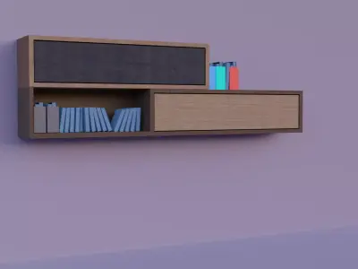 Book Shelf  Free low-poly 3D model