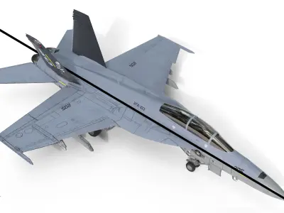 F-18F Super Hornet Low-poly 3D model