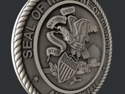 3d STL models for CNC router Seal Illinois 3D model