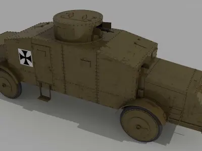 BUSSING A5P GERMAN ARMOURED CAR 3D model