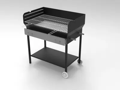 metal garden barbecue 3D model  Low-poly 3D model