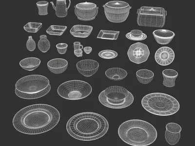  Ceramic Cookware &amp; Dinner Set Models, White 