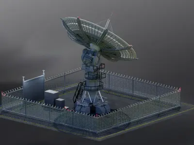 Radio telescope Free low-poly 3D model