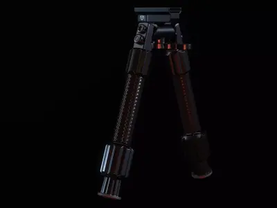 Carbon Bipod Low-poly 3D model