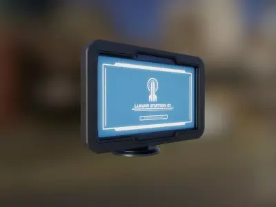 Sci-Fi Computer Screen Low-poly 3D model