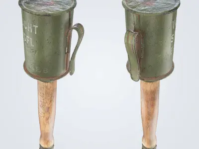 Anti Tank Stick Grenade Low-poly 3D model