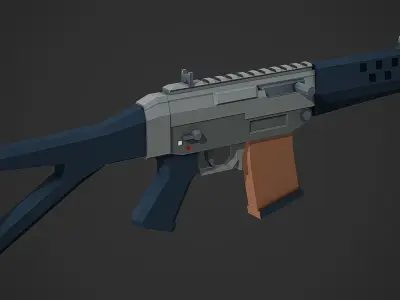Stylized Sig Sg 552 Low Poly Mobile Ready Low-poly 3D model