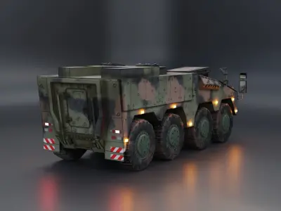 GTK Boxer German military truck 6x6 Low-poly 3D model