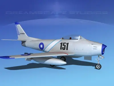 North American F-86 Sabre Jet China 3D model