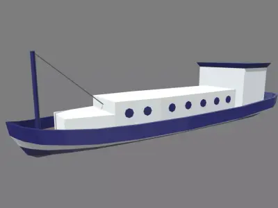 Low Poly Boat 04 Low-poly 3D model
