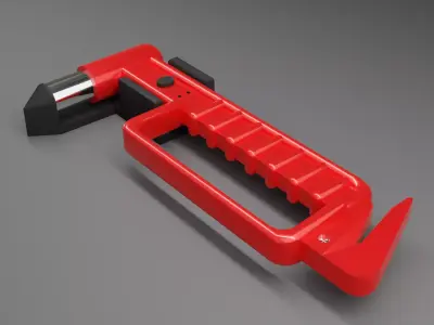 Emergency Hammer - Safety Hammer - Glass Breaker Low-poly 3D model