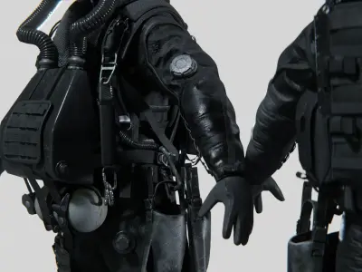Soldier Diver Drysuit  Low-poly 3D model