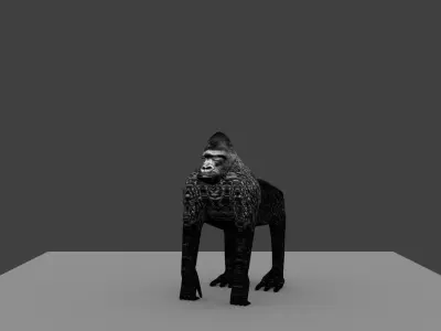 GORILLA MADE IN BLENDER Low-poly 3D model