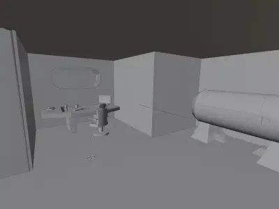 3D Spaceship Interior  Detailed Sci-Fi Environment Low-poly 3D model