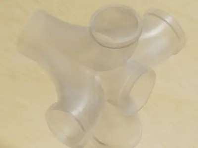 Transparent Fitting Four Double Bend Y 3D model