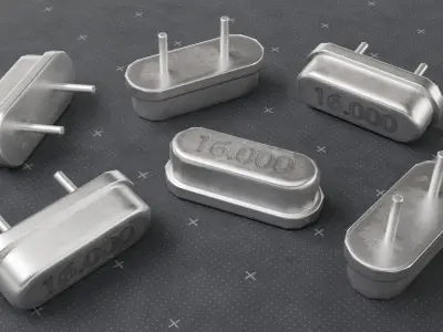 Quartz Crystal Oscillator 16 Mhz High and Low-poly 3D model