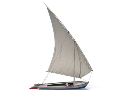Fellucca Sailboat Game Ready 2 Low-poly 3D model