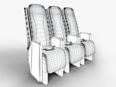 Economy Class Passenger Seat Vray 3d model 3D model