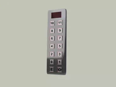 Elevator control panel Low-poly 3D model