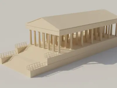 Temple 3D model completed textures and materials 3D model