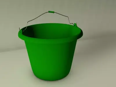 Bucket Plastic Low-poly 3D model