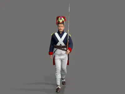 Napoleon soldier Low-poly 3D model