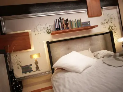 Motel Bedroom 3D model