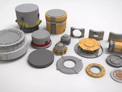 Sci-fi Architecture kitbash 55 3D model