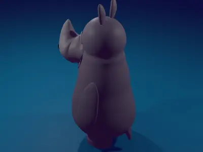 Cartoon rhinoceros Low-poly 3D model